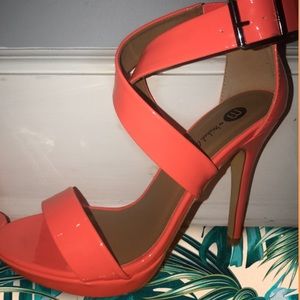 Strappy Hot Peach Michael Antonio Heel